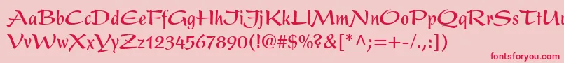 PresentLtBoldCondensed Font – Red Fonts on Pink Background