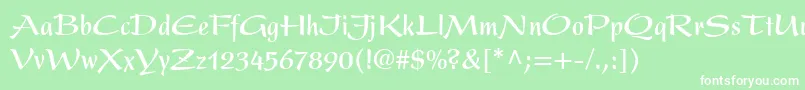 PresentLtBoldCondensed Font – White Fonts on Green Background