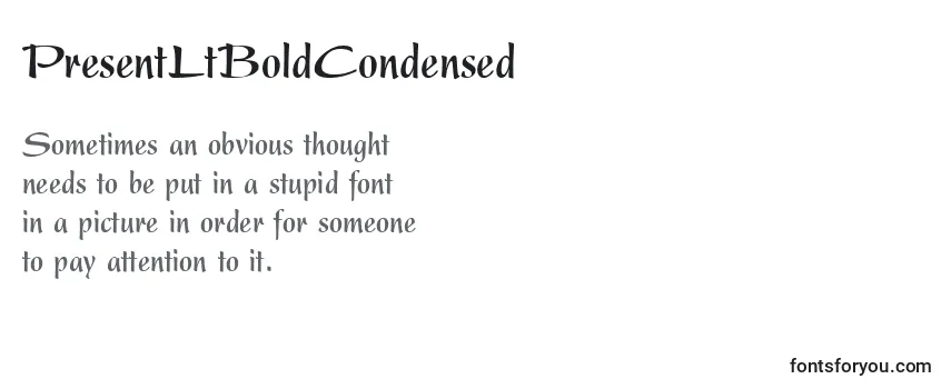 Review of the PresentLtBoldCondensed Font