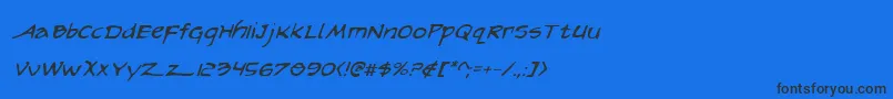 ArilonItalic-Schriftart – Schwarze Schriften auf blauem Hintergrund