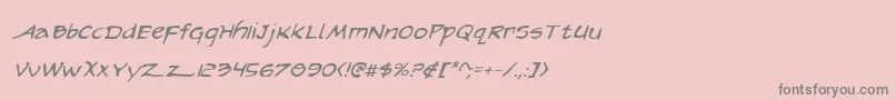 フォントArilonItalic – ピンクの背景に灰色の文字