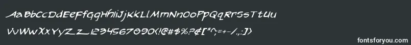 Шрифт ArilonItalic – белые шрифты на чёрном фоне
