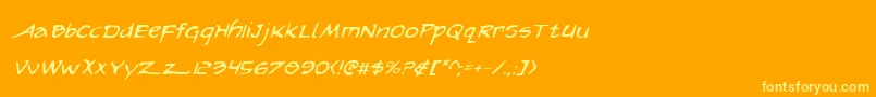 ArilonItalic-Schriftart – Gelbe Schriften auf orangefarbenem Hintergrund