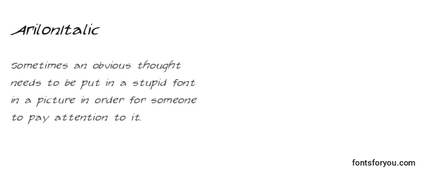 Review of the ArilonItalic Font