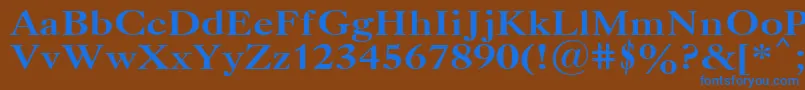 フォントUkCaslonBold – 茶色の背景に青い文字