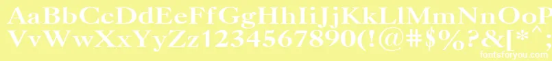 フォントUkCaslonBold – 黄色い背景に白い文字