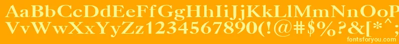 UkCaslonBold-Schriftart – Gelbe Schriften auf orangefarbenem Hintergrund