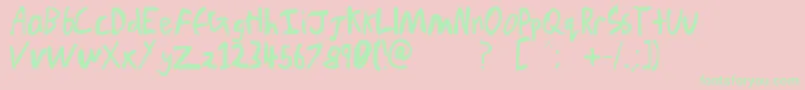 ChickenScratchV1 Font – Green Fonts on Pink Background