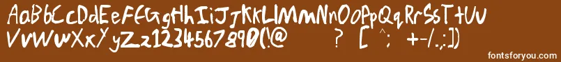 ChickenScratchV1 Font – White Fonts on Brown Background