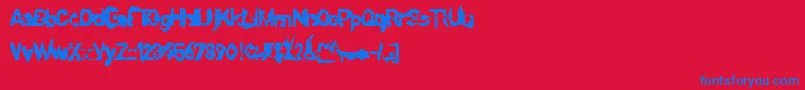 Więcej informacji o czcionce Sprutfest Czcionka Sprutfest – niebieskie czcionki na czerwonym tle