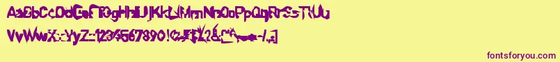 Шрифт Sprutfest – фиолетовые шрифты на жёлтом фоне