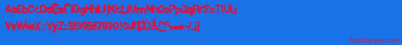 Sprutfest Font – Red Fonts on Blue Background