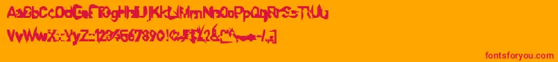 Sprutfest Font – Red Fonts on Orange Background