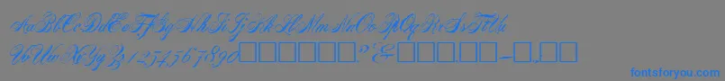 HalifaxRegular-Schriftart – Blaue Schriften auf grauem Hintergrund