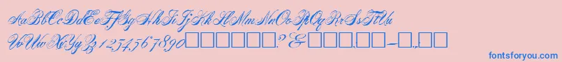 HalifaxRegular-Schriftart – Blaue Schriften auf rosa Hintergrund