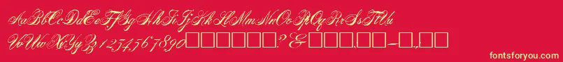 HalifaxRegular Font – Yellow Fonts on Red Background