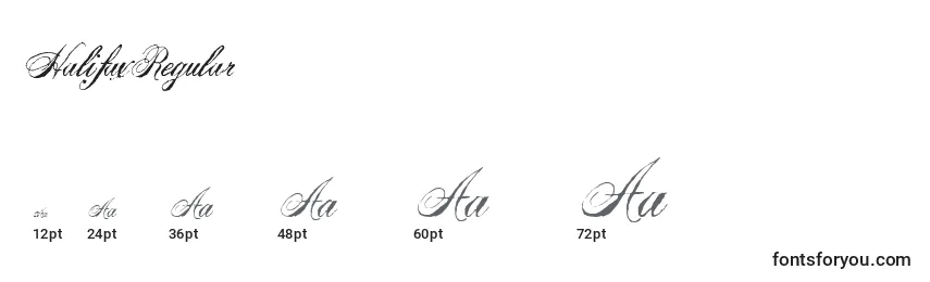 HalifaxRegular Font Sizes