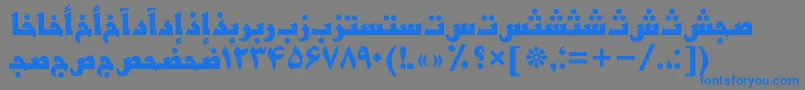 フォントBasrapersianttBold – 灰色の背景に青い文字