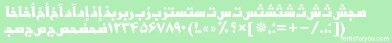 フォントBasrapersianttBold – 緑の背景に白い文字