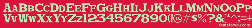 フォントDekkaDenseJl – 赤い背景に緑の文字