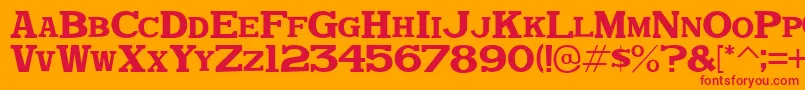 DekkaDenseJl Font – Red Fonts on Orange Background