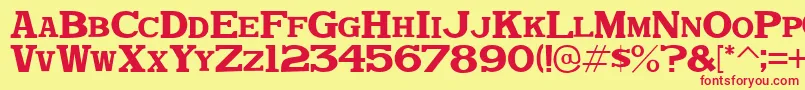 DekkaDenseJl Font – Red Fonts on Yellow Background