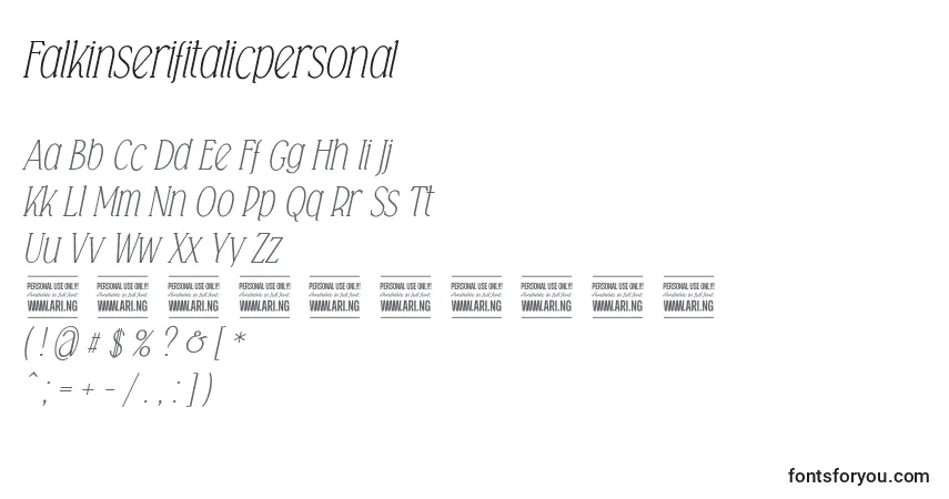 Falkinserifitalicpersonal Font – alphabet, numbers, special characters