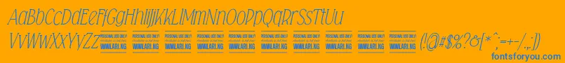 Falkinserifitalicpersonal Font – Blue Fonts on Orange Background