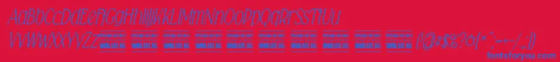 Falkinserifitalicpersonal Font – Blue Fonts on Red Background