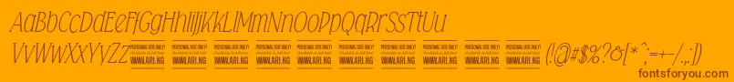Falkinserifitalicpersonal Font – Brown Fonts on Orange Background