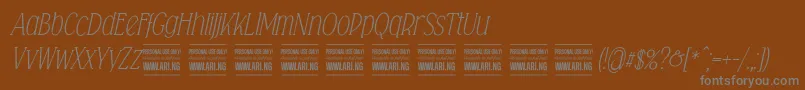 Falkinserifitalicpersonal-Schriftart – Graue Schriften auf braunem Hintergrund