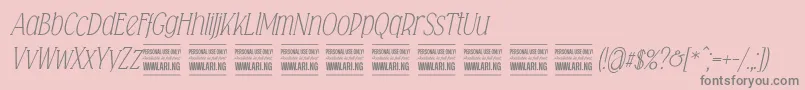 フォントFalkinserifitalicpersonal – ピンクの背景に灰色の文字