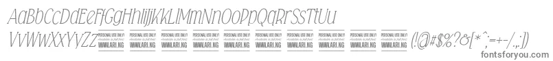 Falkinserifitalicpersonal-Schriftart – Graue Schriften auf weißem Hintergrund
