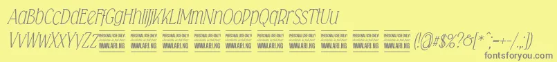 Czcionka Falkinserifitalicpersonal – szare czcionki na żółtym tle