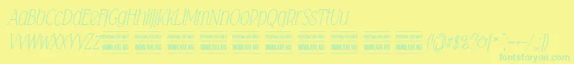 Falkinserifitalicpersonal-Schriftart – Grüne Schriften auf gelbem Hintergrund