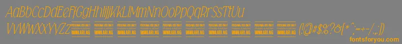 フォントFalkinserifitalicpersonal – オレンジの文字は灰色の背景にあります。