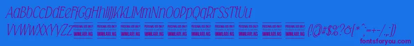 Falkinserifitalicpersonal Font – Purple Fonts on Blue Background