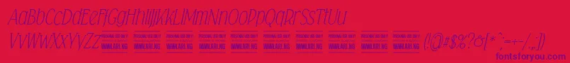 Falkinserifitalicpersonal Font – Purple Fonts on Red Background