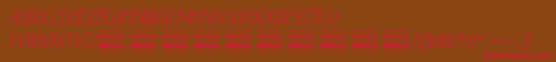 Falkinserifitalicpersonal-Schriftart – Rote Schriften auf braunem Hintergrund