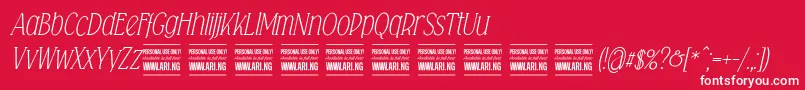 Falkinserifitalicpersonal-fontti – valkoiset fontit punaisella taustalla