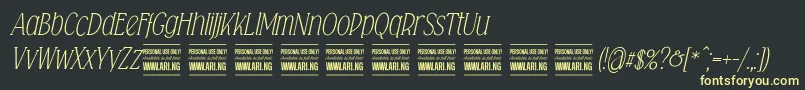 Falkinserifitalicpersonal Font – Yellow Fonts on Black Background