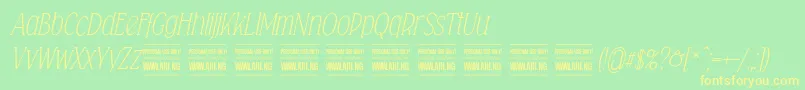 Falkinserifitalicpersonal Font – Yellow Fonts on Green Background