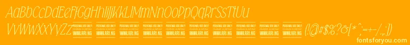 Falkinserifitalicpersonal Font – Yellow Fonts on Orange Background