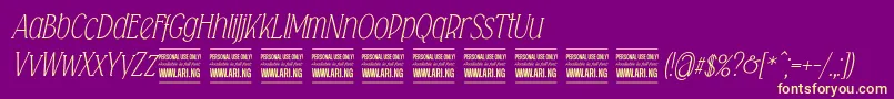 Falkinserifitalicpersonal-Schriftart – Gelbe Schriften auf violettem Hintergrund