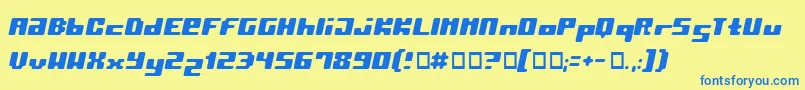 PormaskRemix Font – Blue Fonts on Yellow Background