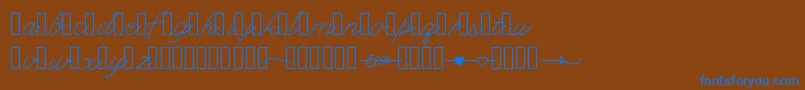Klcupid Font – Blue Fonts on Brown Background