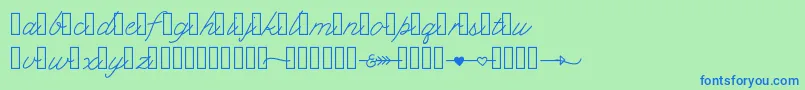 Klcupid Font – Blue Fonts on Green Background