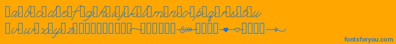 Klcupid Font – Blue Fonts on Orange Background