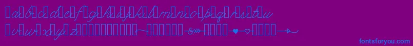 Klcupid Font – Blue Fonts on Purple Background