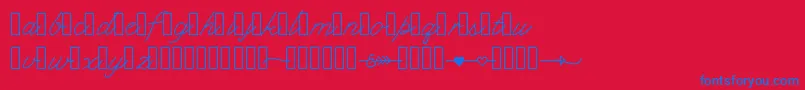 Klcupid Font – Blue Fonts on Red Background